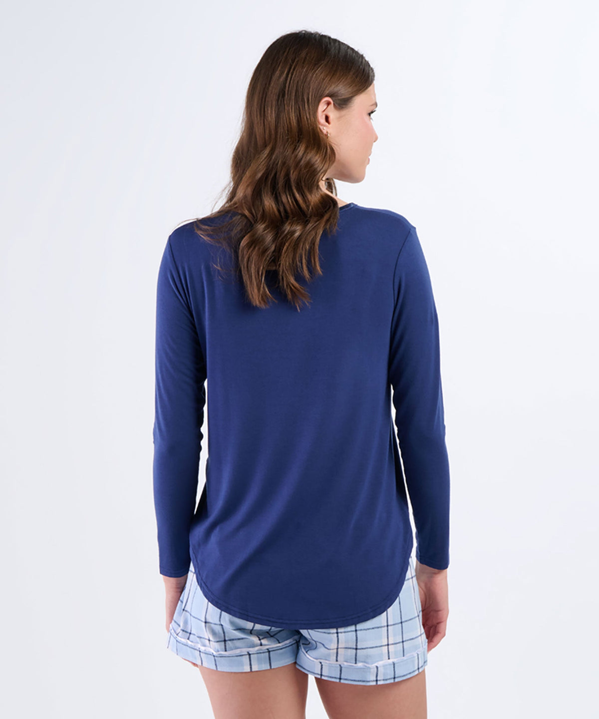 Women's Bamboo Long Sleeve Tee – Soft Bamboo Long Sleeve T-Shirt in Navy