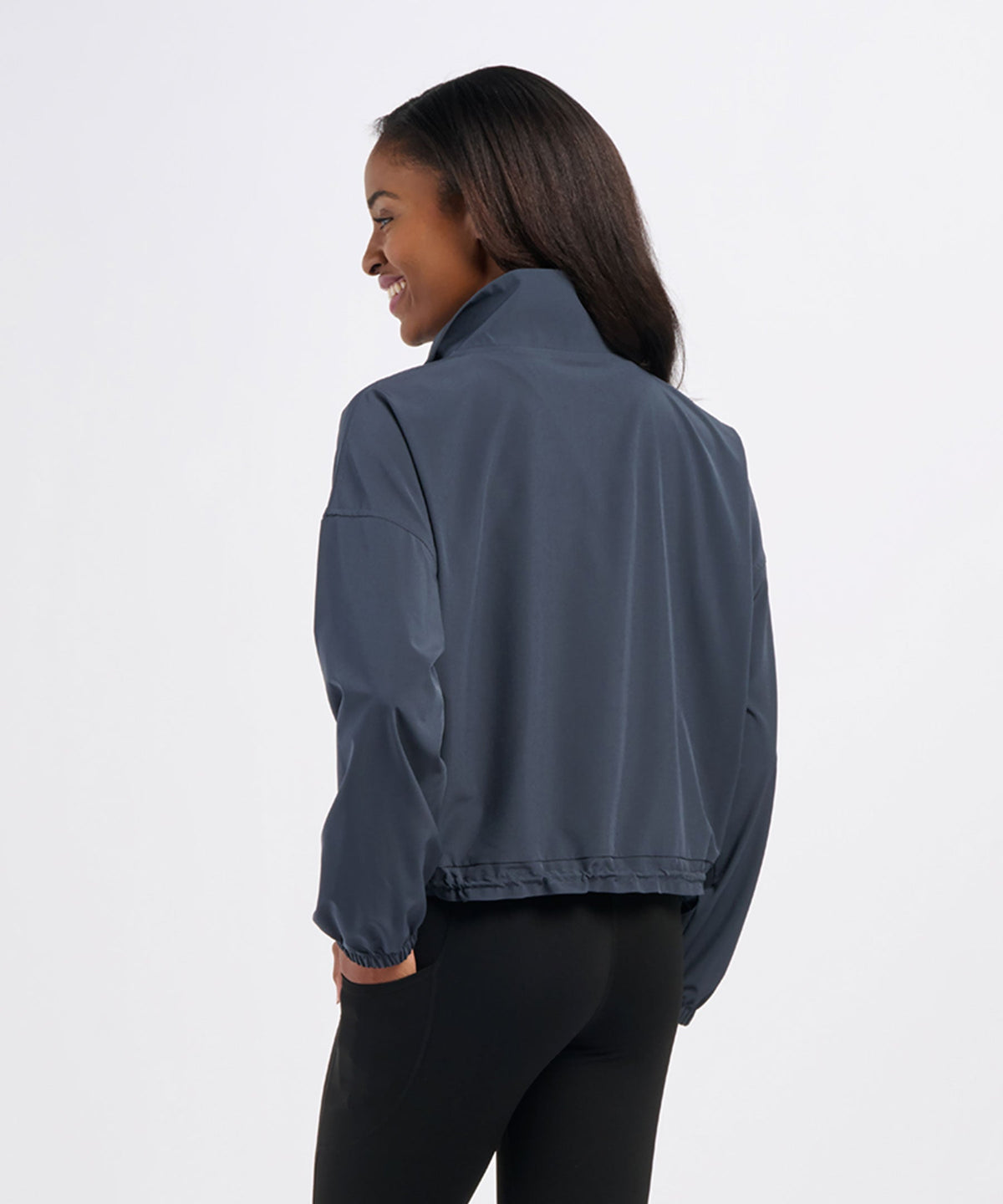 Women's Stretch Woven Quarter Zip – Lightweight Stretch 1/4 Zip Pullover in Castlerock