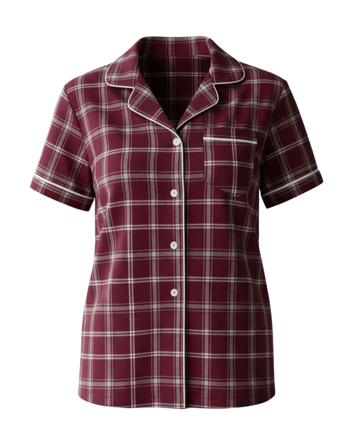 Boxercraft BW7101 Women's Boxy Flannel Shirt - Varsity Maroon/Oxford - Ghost Front | Varsity Maroon/Oxford