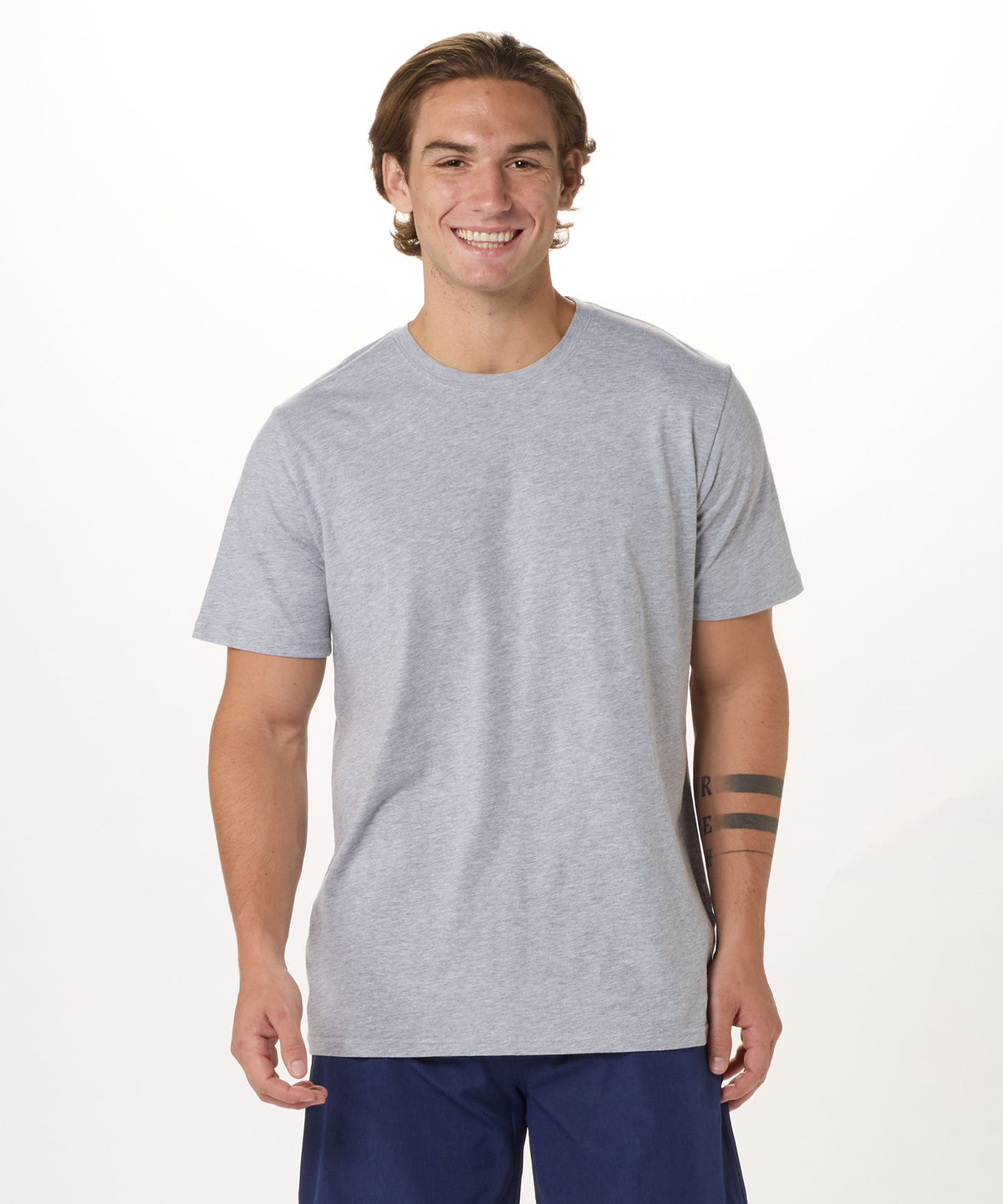 BM2103 Crewneck Tee - Oxford Heather - Front | Oxford Heather