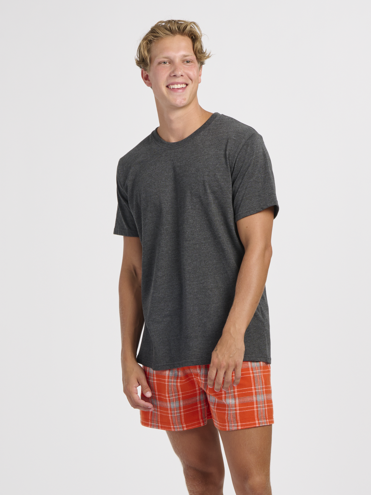BM2103 Crewneck Tee - Charcoal - Front | Charcoal