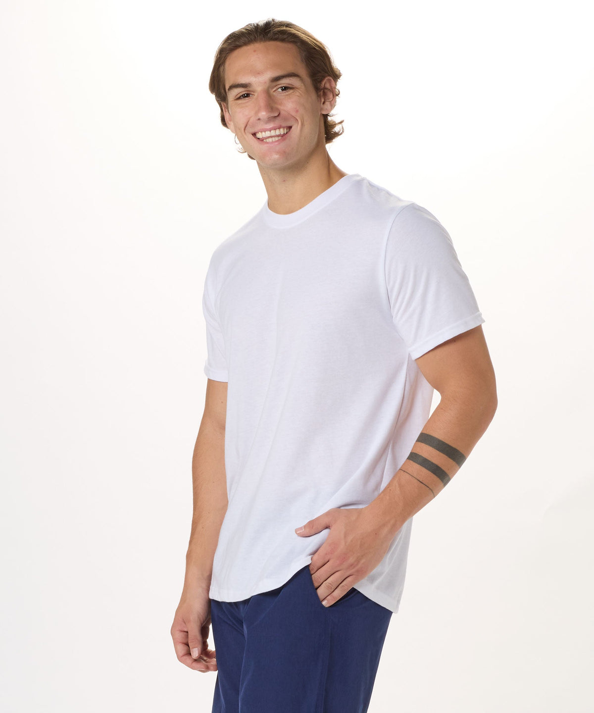 BM2103 Crewneck Tee - White - Front | White