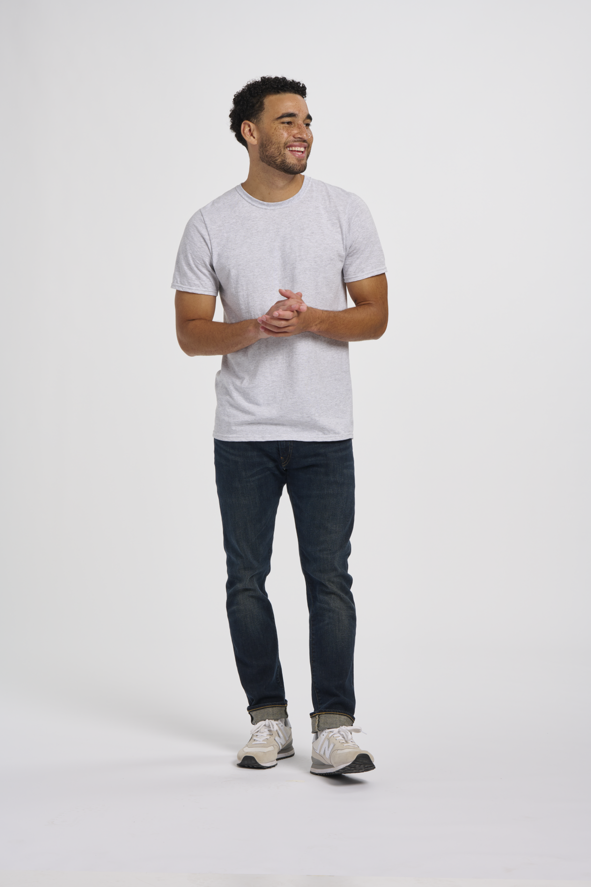 BM2103 Crewneck Tee - Ash Heather - Front | Ash Heather