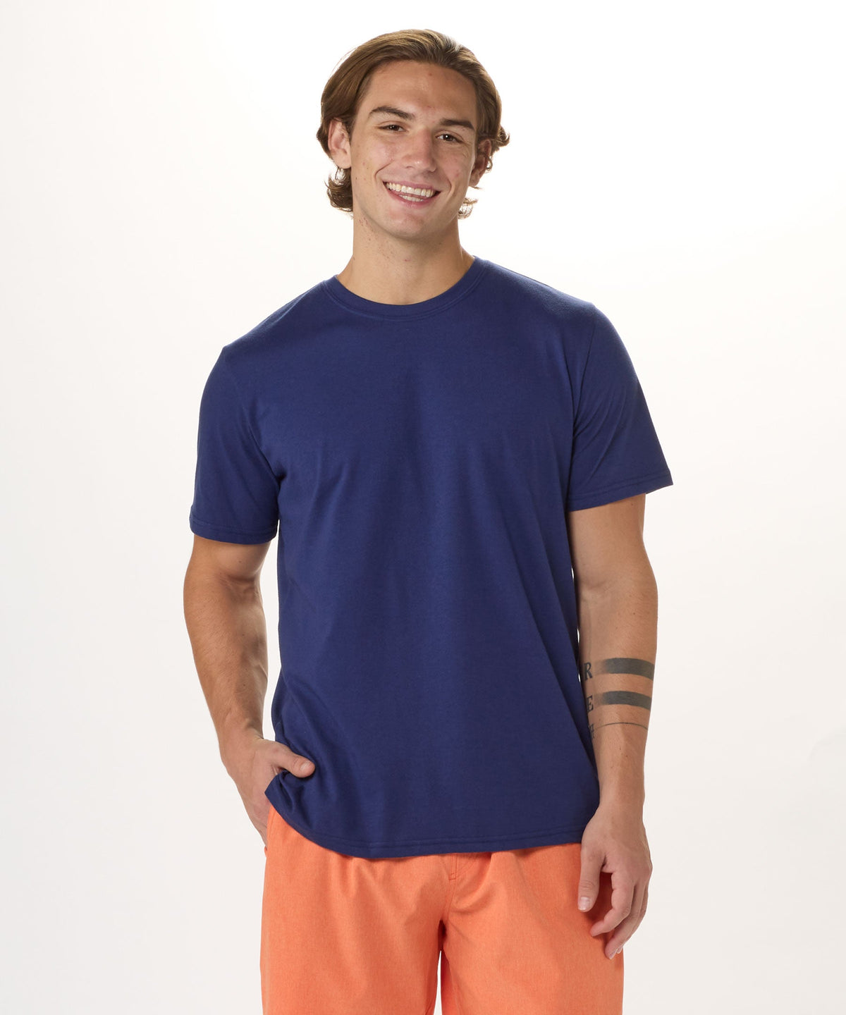 BM2103 Crewneck Tee - Navy - Front | Navy