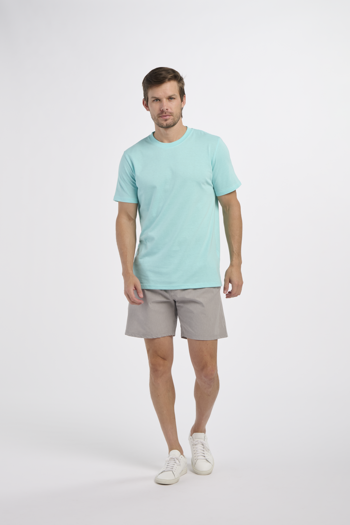 BM2103 Crewneck Tee - Cancun Blue - Front | Cancun Blue