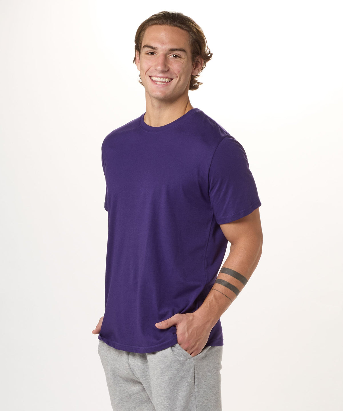 BM2103 Crewneck Tee - Purple - Front | Purple