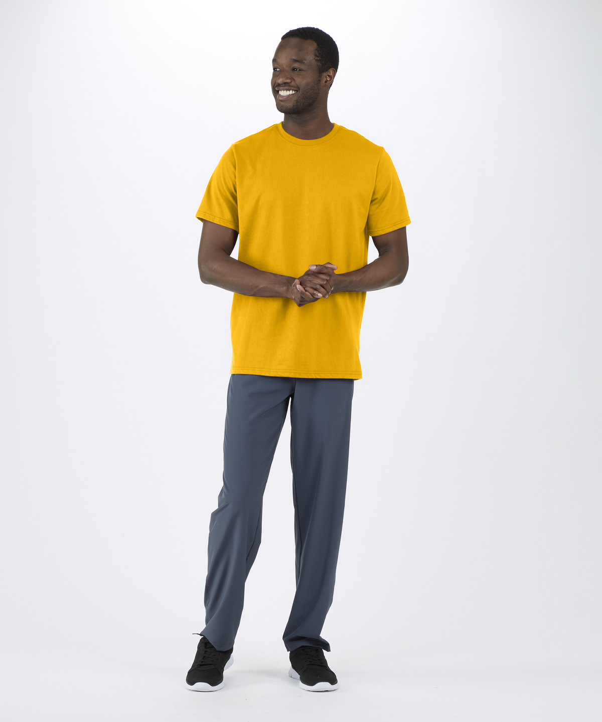BM2103 Crewneck Tee - Golden Amber - Front | Golden Amber