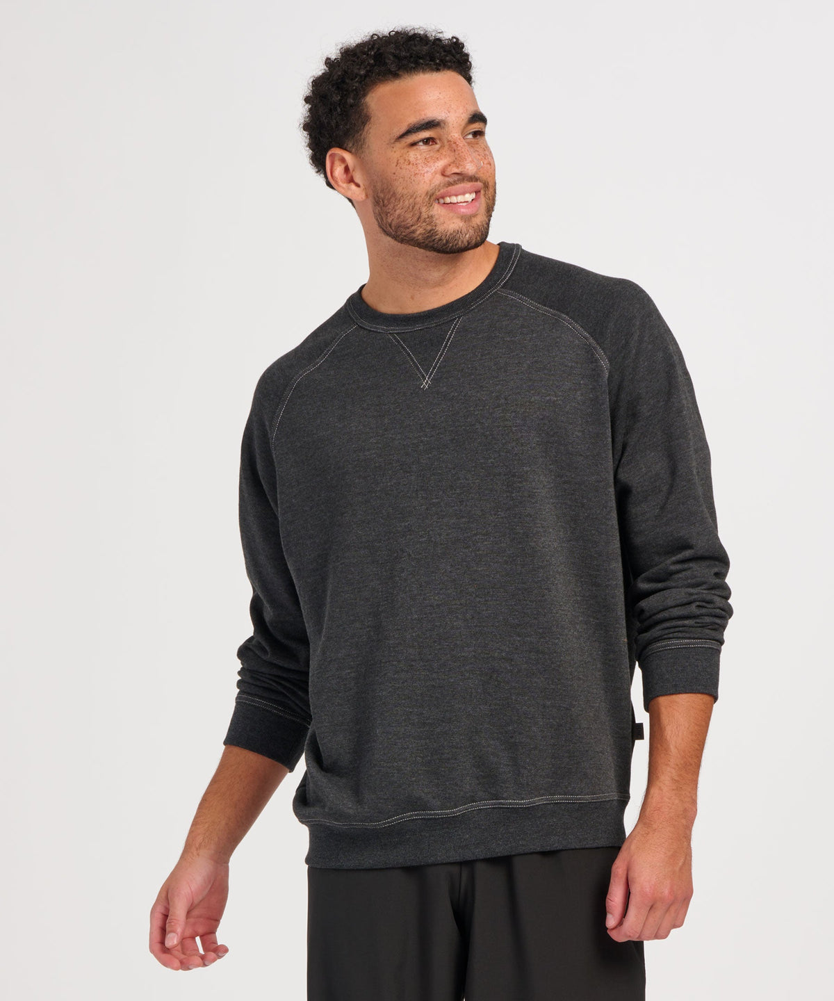 Men's French Terry Crew – French Terry Crewneck Sweatshirt in Charcoal Hthr