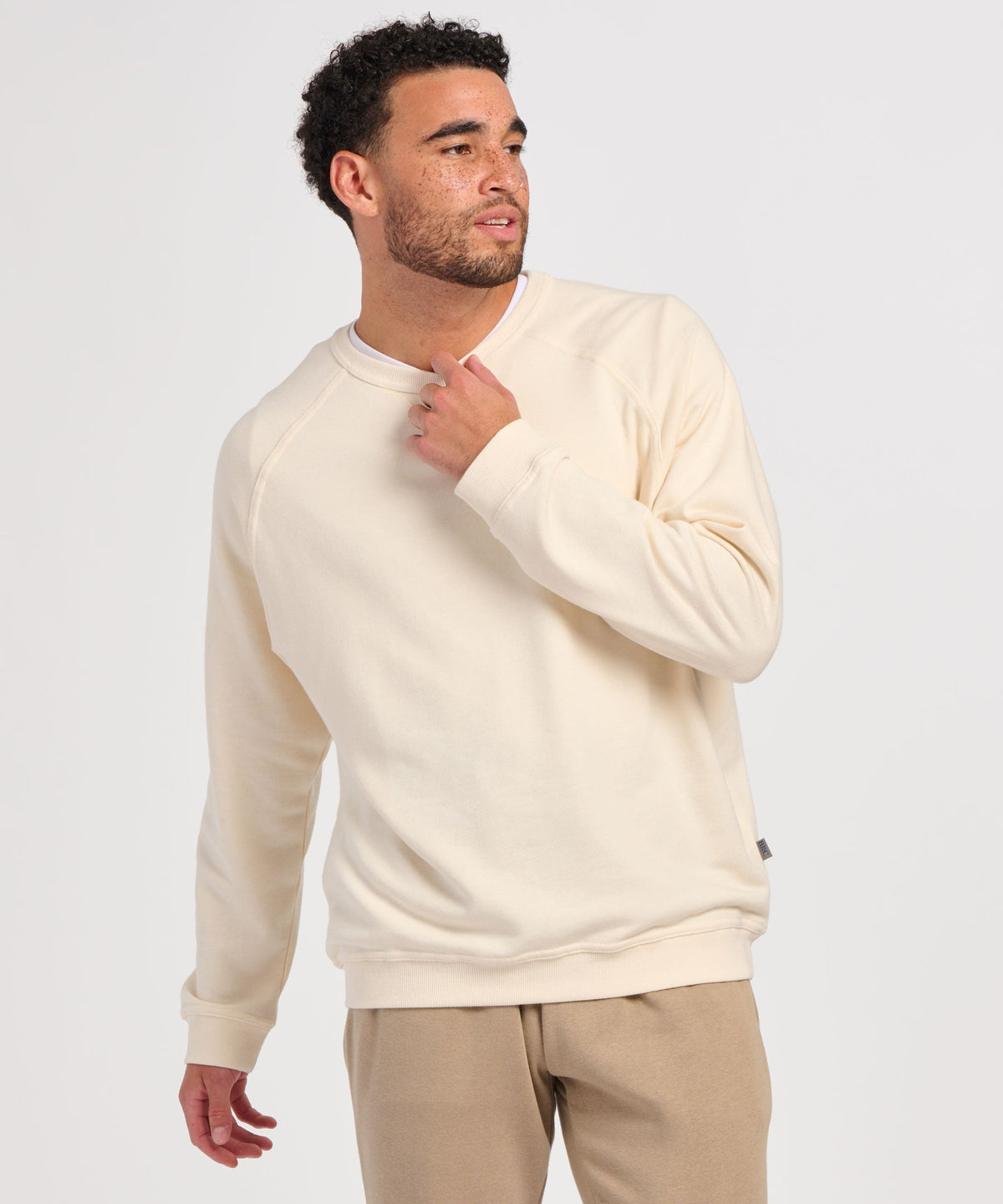 Men's French Terry Crew – French Terry Crewneck Sweatshirt in Natural