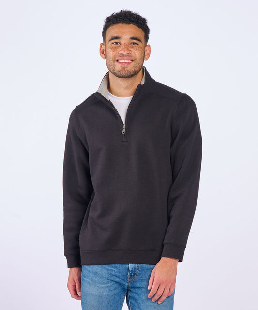 Men's Quarter Zip Fleece Pullover – Cozy Fleece 1/4 Zip Sweatshirt in Black