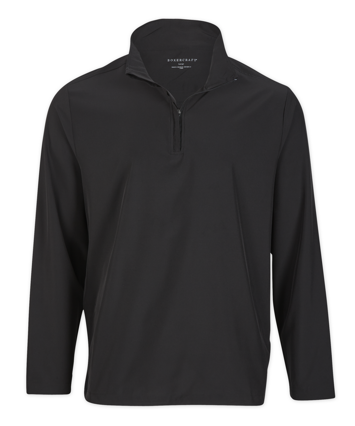 Men's Stretch Woven Quarter Zip – Lightweight Stretch 1/4 Zip Pullover in Black