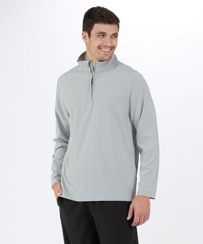 Men's Stretch Woven Quarter Zip – Lightweight Stretch 1/4 Zip Pullover in Oxford