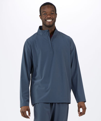 Men's Stretch Woven Quarter Zip – Lightweight Stretch 1/4 Zip Pullover in Castlerock