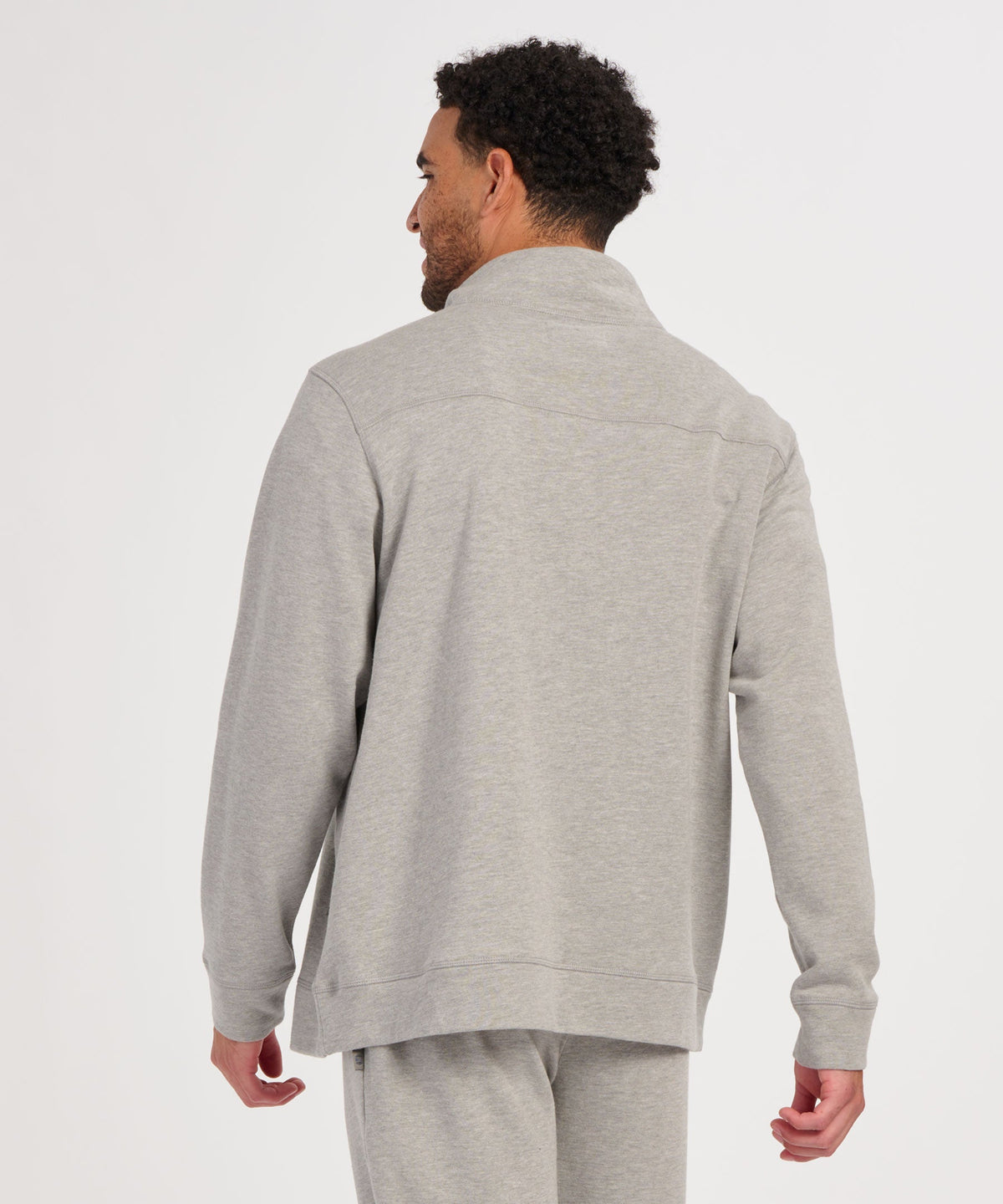 Men's French Terry Button Pullover – French Terry Henley Button Sweatshirt in Oxford Heather