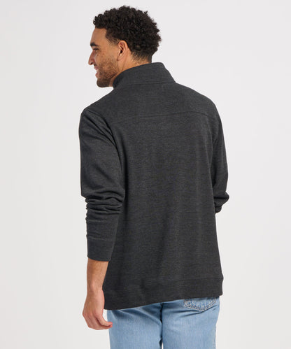 Men's French Terry Button Pullover – French Terry Henley Button Sweatshirt in Charcoal Hthr