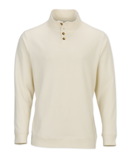 Men's French Terry Button Pullover – French Terry Henley Button Sweatshirt in Natural