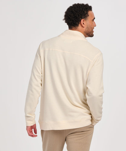 Men's French Terry Button Pullover – French Terry Henley Button Sweatshirt in Natural