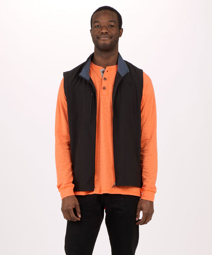 Men's Stretch Woven Vest – Lightweight Stretch Woven Vest in Black