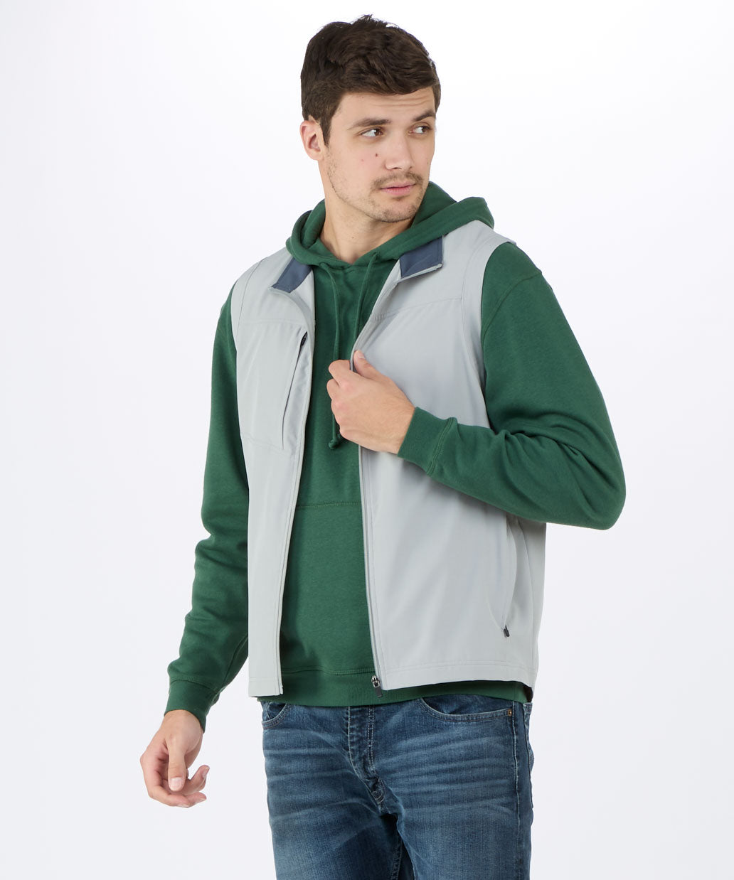 Men's Stretch Woven Vest – Lightweight Stretch Woven Vest in Oxford