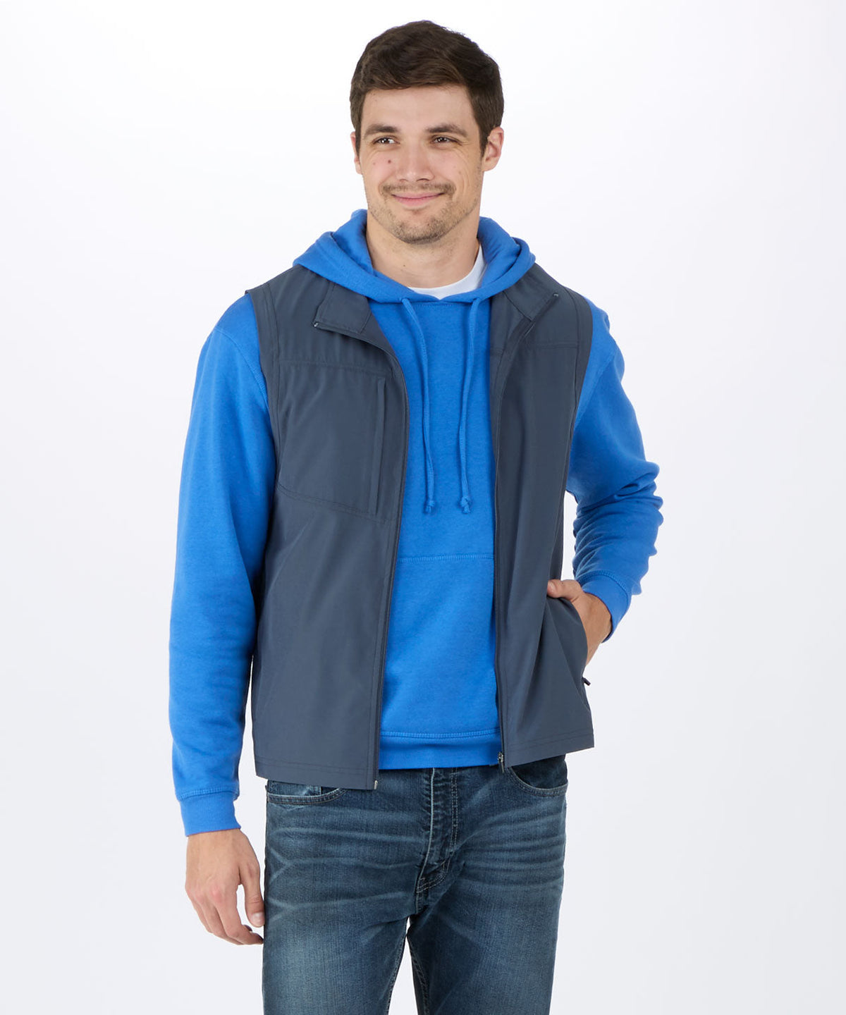 Men's Stretch Woven Vest – Lightweight Stretch Woven Vest in Castlerock