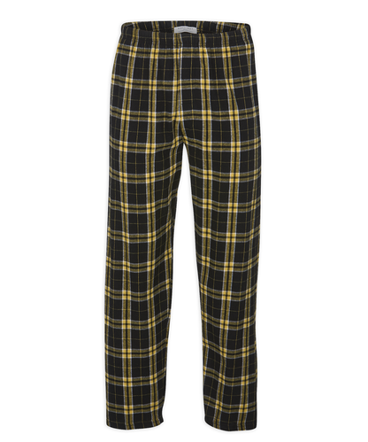 Boxercraft BM6624 Men's Harley Flannel Pants - Black/Gold Plaid - Ghost Front | Black/Gold Plaid