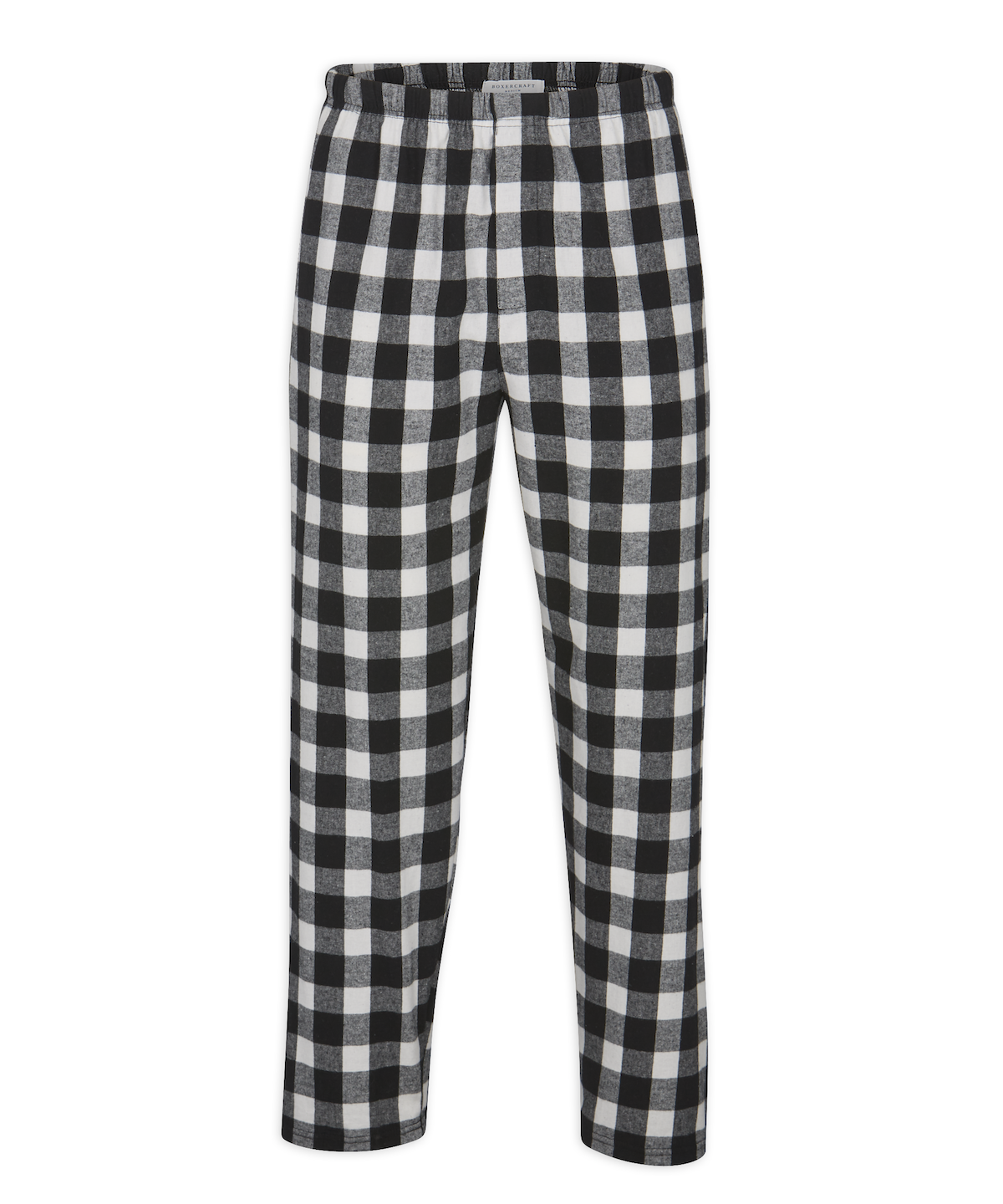 Boxercraft BM6624 Men's Harley Flannel Pants - Black/White Buffalo Plaid - Ghost Front | Black/White Buffalo Plaid