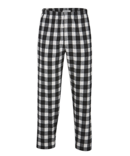 Boxercraft BM6624 Men's Harley Flannel Pants - Black/White Buffalo Plaid - Ghost Front | Black/White Buffalo Plaid