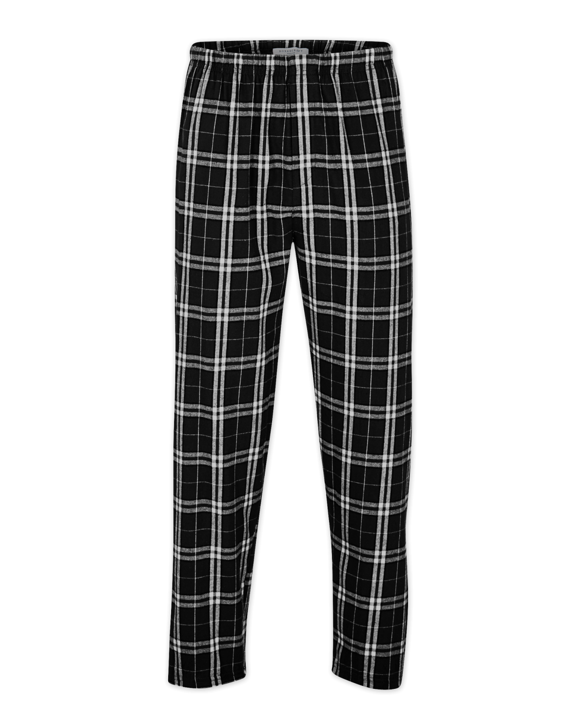 Boxercraft BM6624 Men's Harley Flannel Pants - Black/White Plaid - Ghost Front | Black/White Plaid
