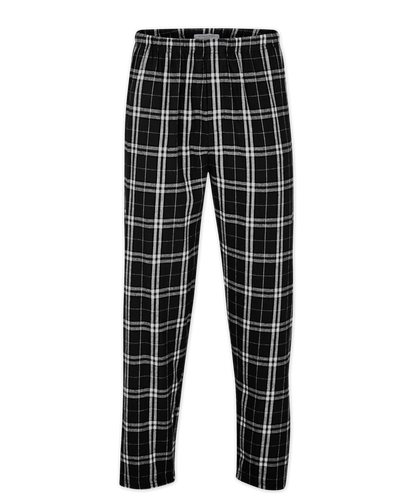 Boxercraft BM6624 Men's Harley Flannel Pants - Black/White Plaid - Ghost Front | Black/White Plaid