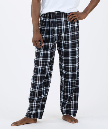 Boxercraft BM6624 Men's Harley Flannel Pants - Black/White Plaid - Front | Black/White Plaid