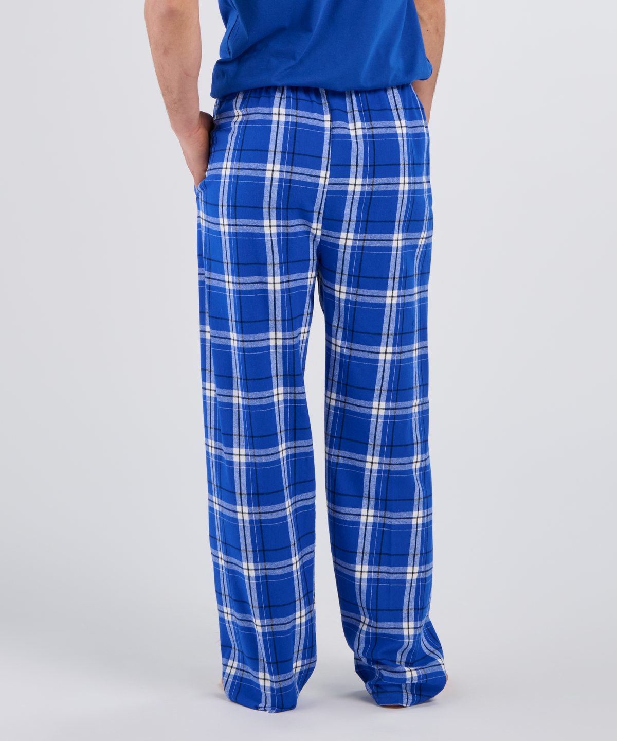 Boxercraft BM6624 Men's Harley Flannel Pants - Electric Royal Carnegie Plaid - Back | Electric Royal Carnegie Plaid