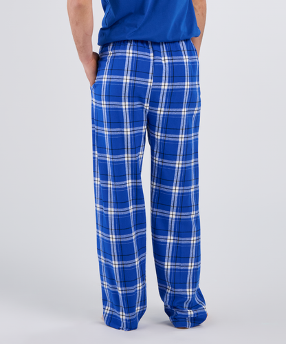 Boxercraft BM6624 Men's Harley Flannel Pants - Electric Royal Carnegie Plaid - Back | Electric Royal Carnegie Plaid