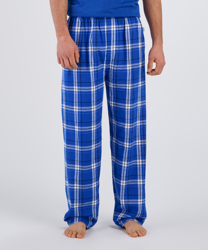 Boxercraft BM6624 Men's Harley Flannel Pants - Electric Royal Carnegie Plaid - Front | Electric Royal Carnegie Plaid