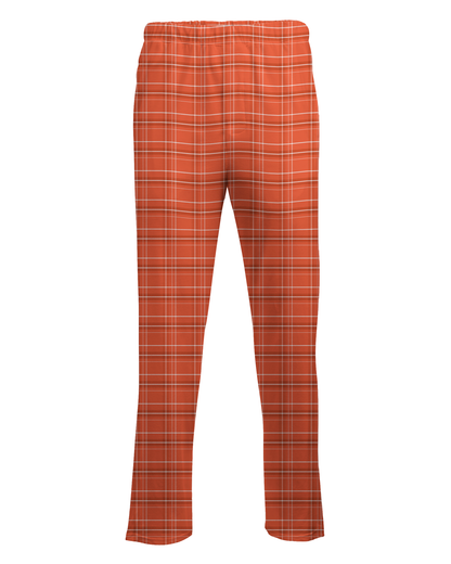 Boxercraft BM6624 Men's Harley Flannel Pants - Orange Carnegie Plaid - Ghost Front | Orange Carnegie Plaid