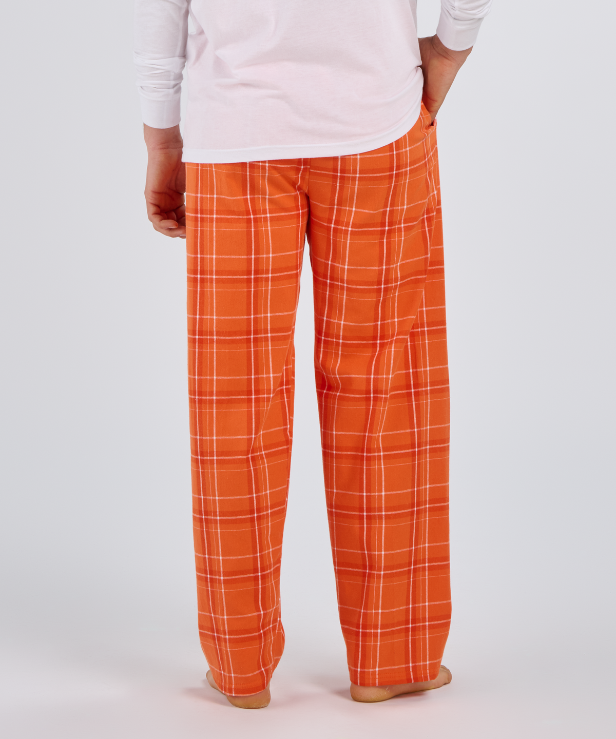 Boxercraft BM6624 Men's Harley Flannel Pants - Orange Carnegie Plaid - Back | Orange Carnegie Plaid