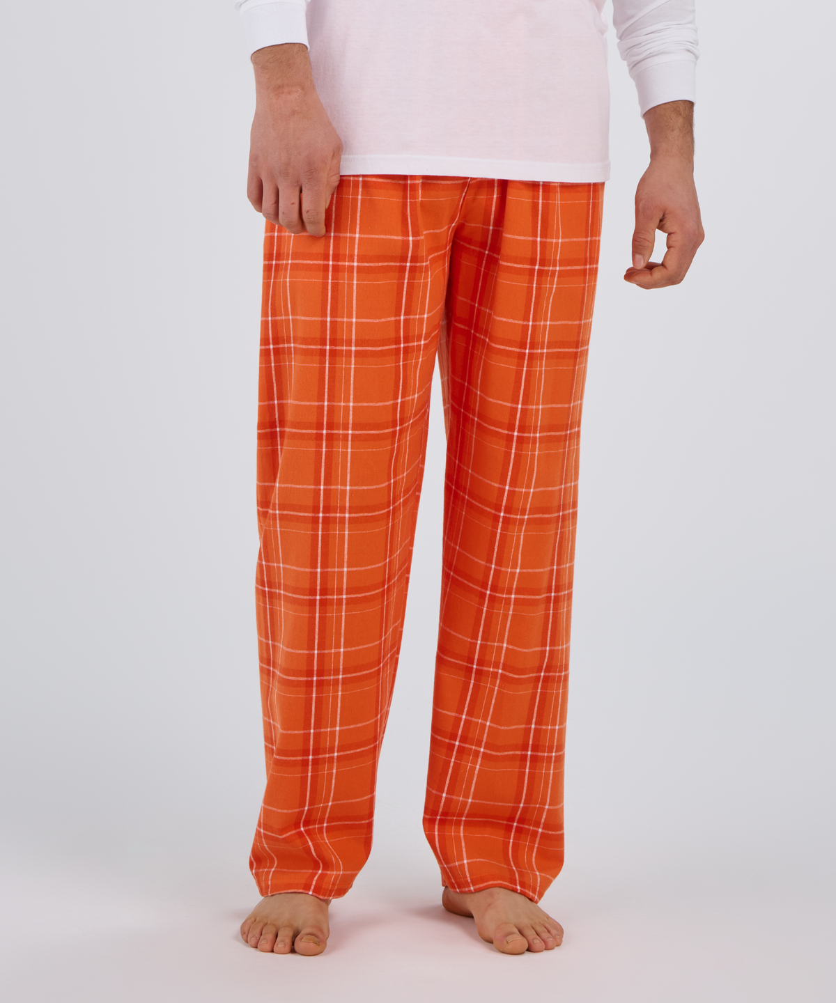Boxercraft BM6624 Men's Harley Flannel Pants - Orange Carnegie Plaid - Front | Orange Carnegie Plaid
