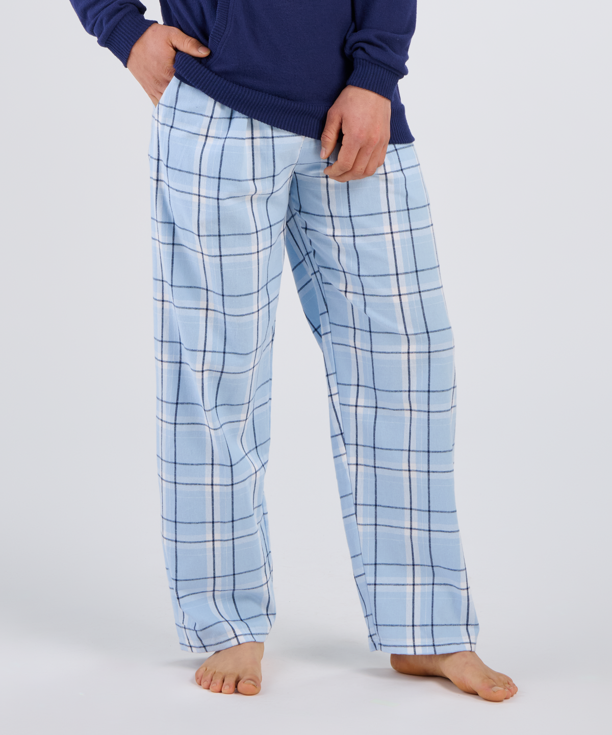 Boxercraft BM6624 Men's Harley Flannel Pants - Sky Carnegie Plaid - Front | Sky Carnegie Plaid