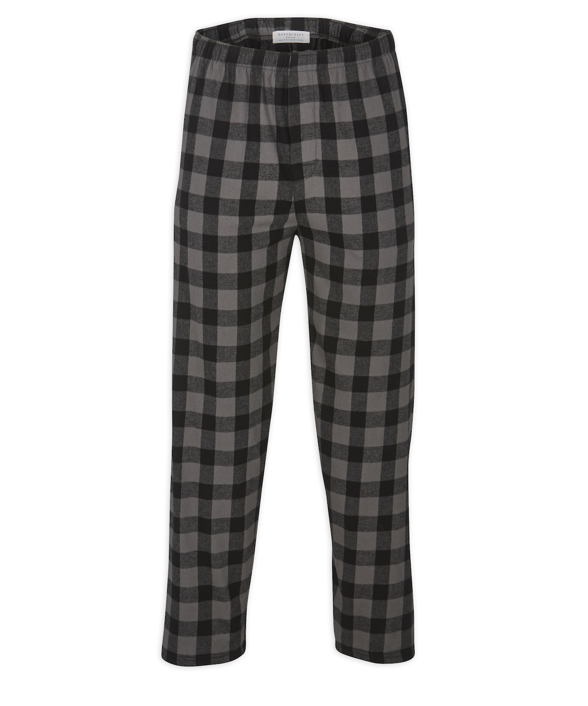 Boxercraft BM6624 Men's Harley Flannel Pants - Charcoal/Black Buffalo Plaid - Ghost Front | Charcoal/Black Buffalo Plaid