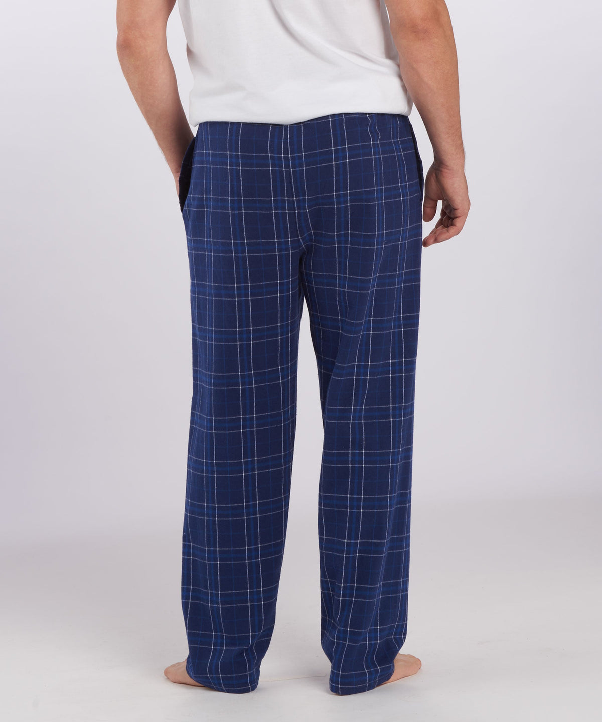 Boxercraft BM6624 Men's Harley Flannel Pants - Navy Field Day Plaid - Back | Navy Field Day Plaid