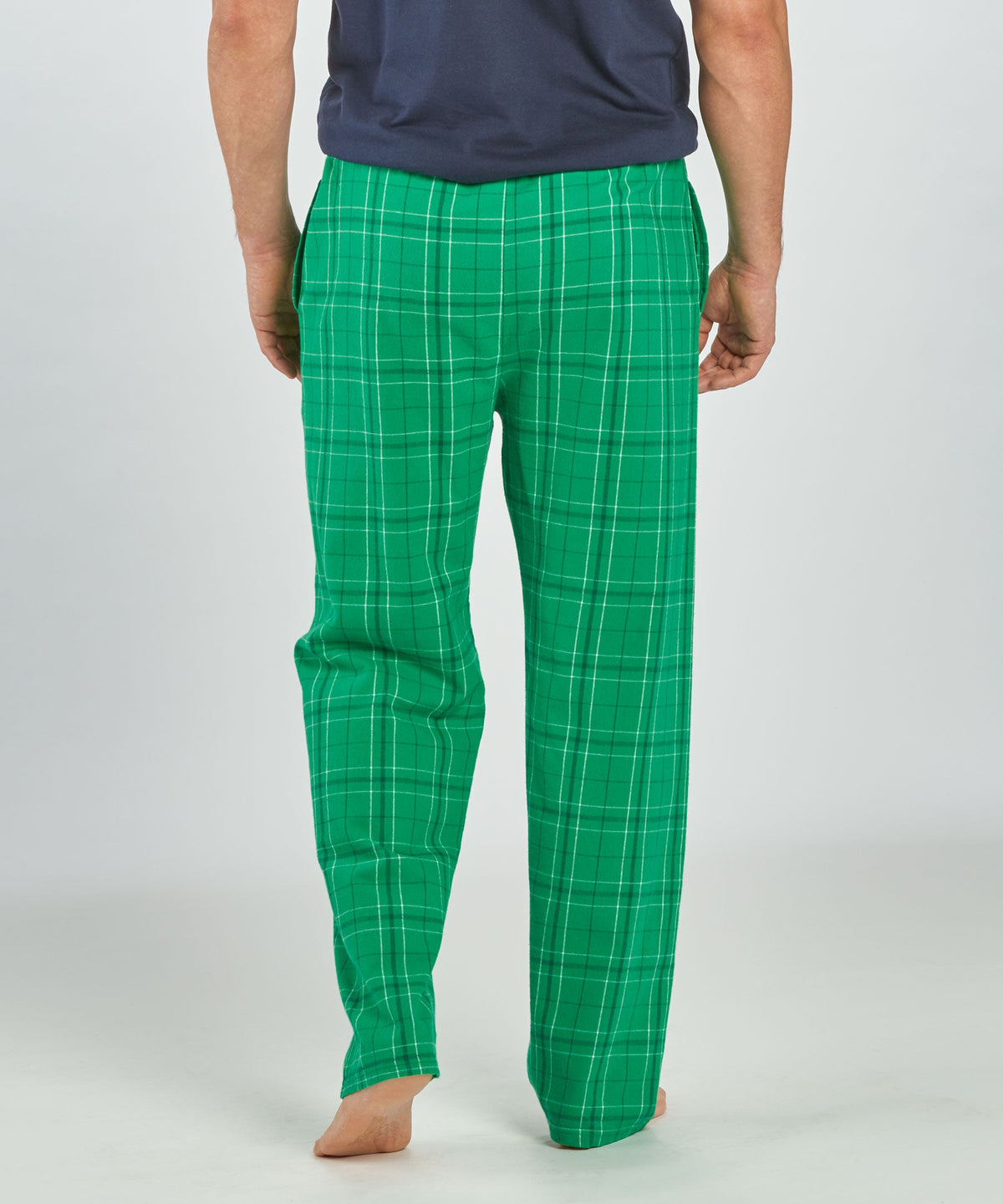 Boxercraft BM6624 Men's Harley Flannel Pants - Kelly Field Day Plaid - Back | Kelly Field Day Plaid