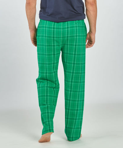 Boxercraft BM6624 Men's Harley Flannel Pants - Kelly Field Day Plaid - Back | Kelly Field Day Plaid