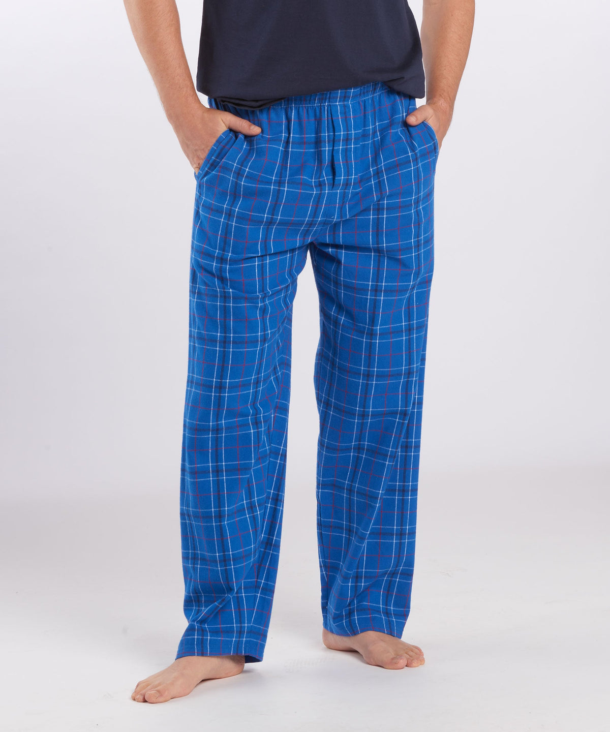 Boxercraft BM6624 Men's Harley Flannel Pants - Royal Field Day Plaid - Front | Royal Field Day Plaid