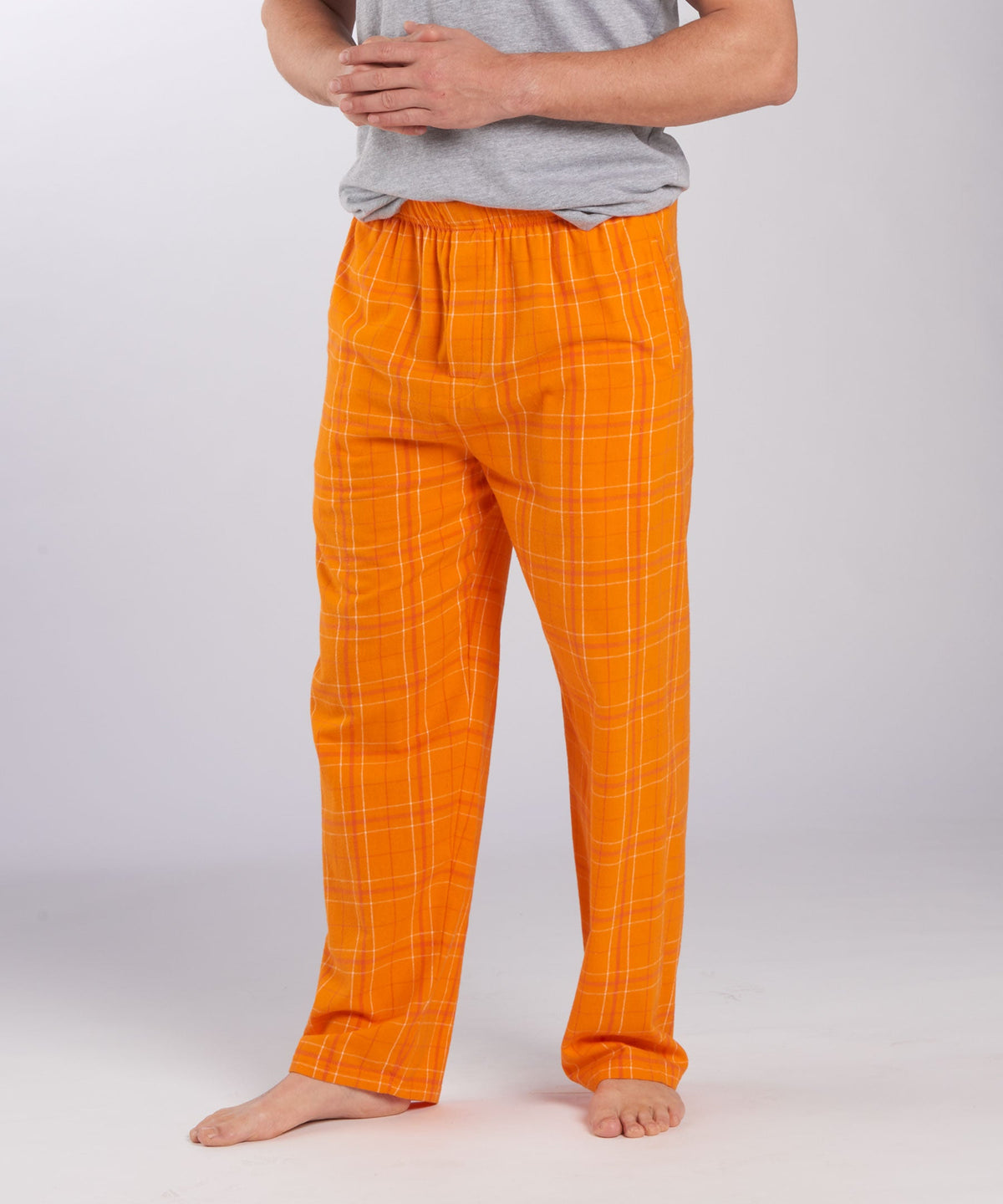 Boxercraft BM6624 Men's Harley Flannel Pants - Orange Field Day Plaid - Front | Orange Field Day Plaid