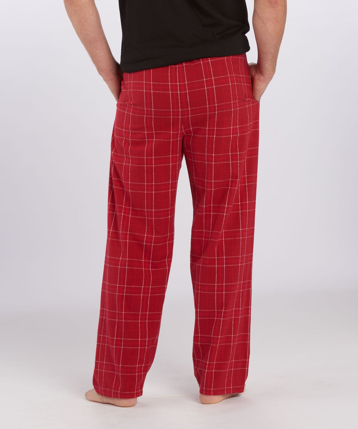 Boxercraft BM6624 Men's Harley Flannel Pants - Crimson Field Day Plaid - Back | Crimson Field Day Plaid