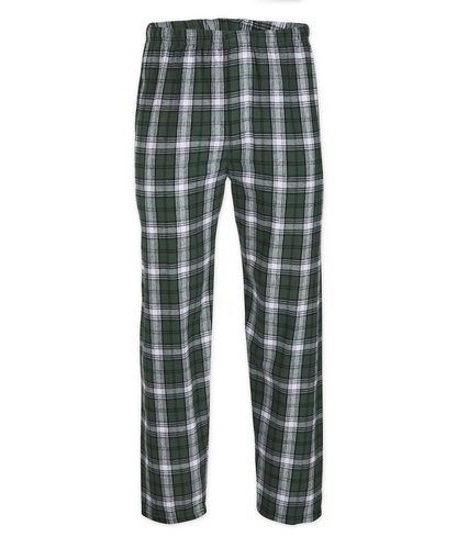 Boxercraft BM6624 Men's Harley Flannel Pants - Green/White Plaid - Ghost Front | Green/White Plaid