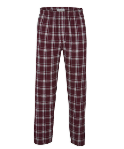 Boxercraft BM6624 Men's Harley Flannel Pants - Heritage Maroon Plaid - Ghost Front | Heritage Maroon Plaid