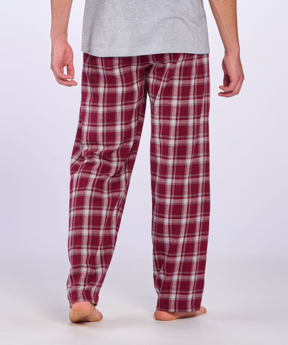 Boxercraft BM6624 Men's Harley Flannel Pants - Heritage Maroon Plaid - Back | Heritage Maroon Plaid