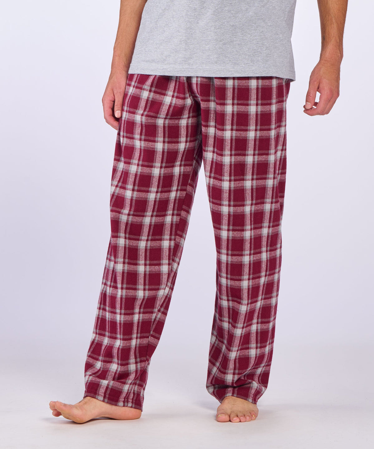 Boxercraft BM6624 Men's Harley Flannel Pants - Heritage Maroon Plaid - Front | Heritage Maroon Plaid