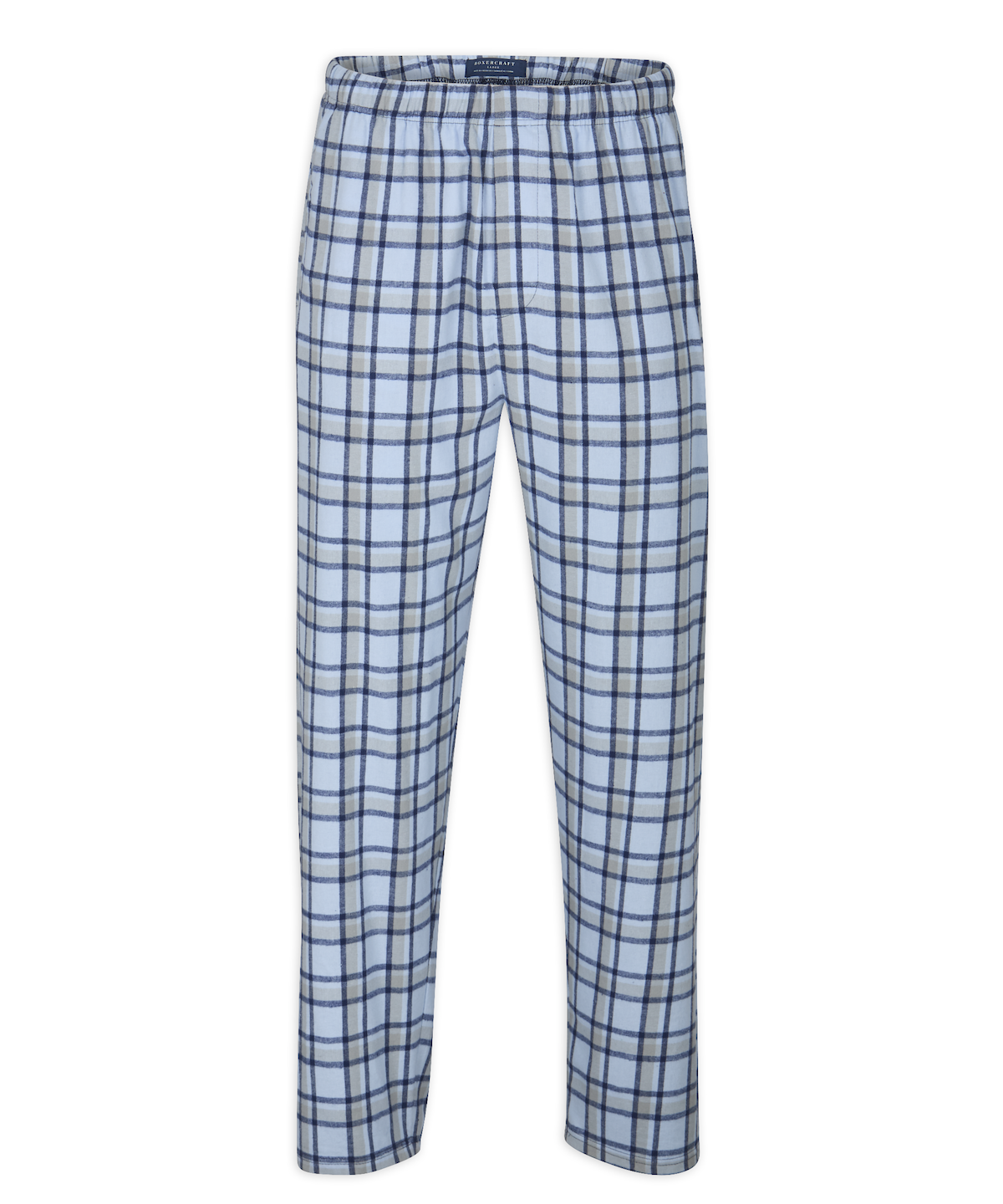 Boxercraft BM6624 Men's Harley Flannel Pants - Heritage Carolina Blue/Green Plaid - Ghost Front | Heritage Carolina Blue/Green Plaid