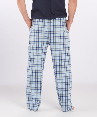Boxercraft BM6624 Men's Harley Flannel Pants - Heritage Carolina Blue/Green Plaid - Back | Heritage Carolina Blue/Green Plaid